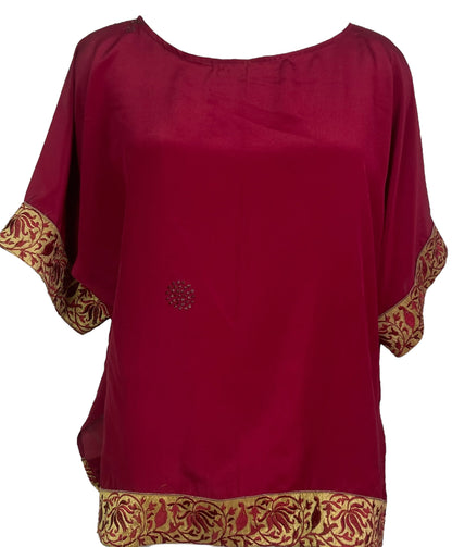 PRC6391 Avatar Pure Silk Side Slit Top