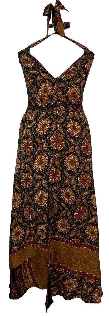 PRC7668 Robe longue Avatar en pure soie avec ceinture