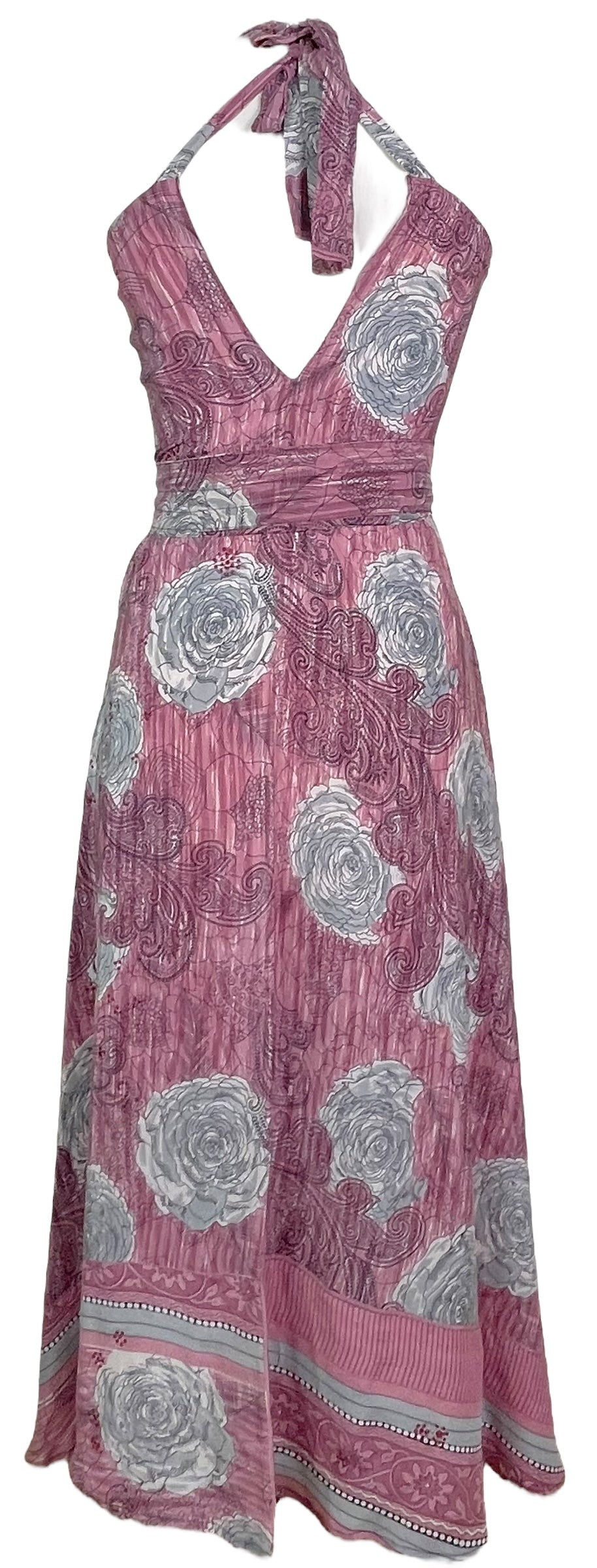 Robe longue en pure soie PRC7760 Avatar avec ceinture