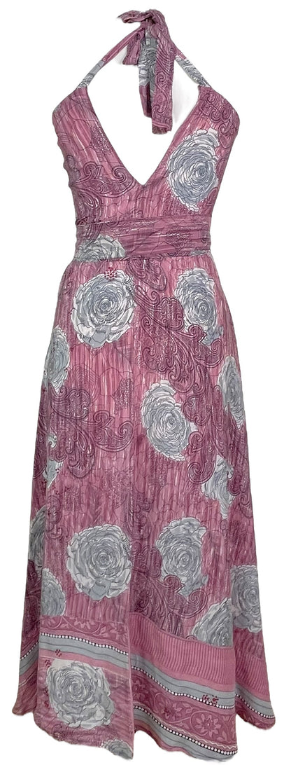 Robe longue en pure soie PRC7760 Avatar avec ceinture