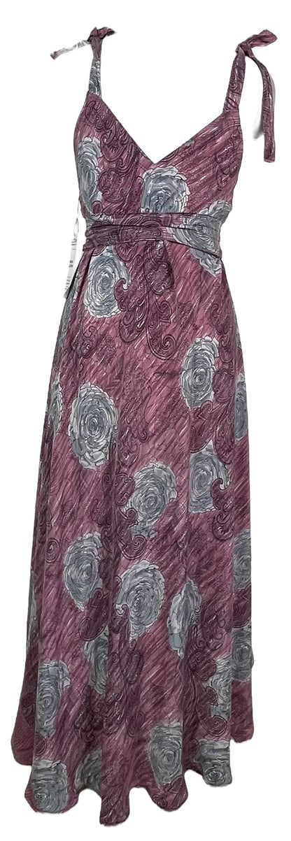 Robe longue en pure soie PRC7760 Avatar avec ceinture