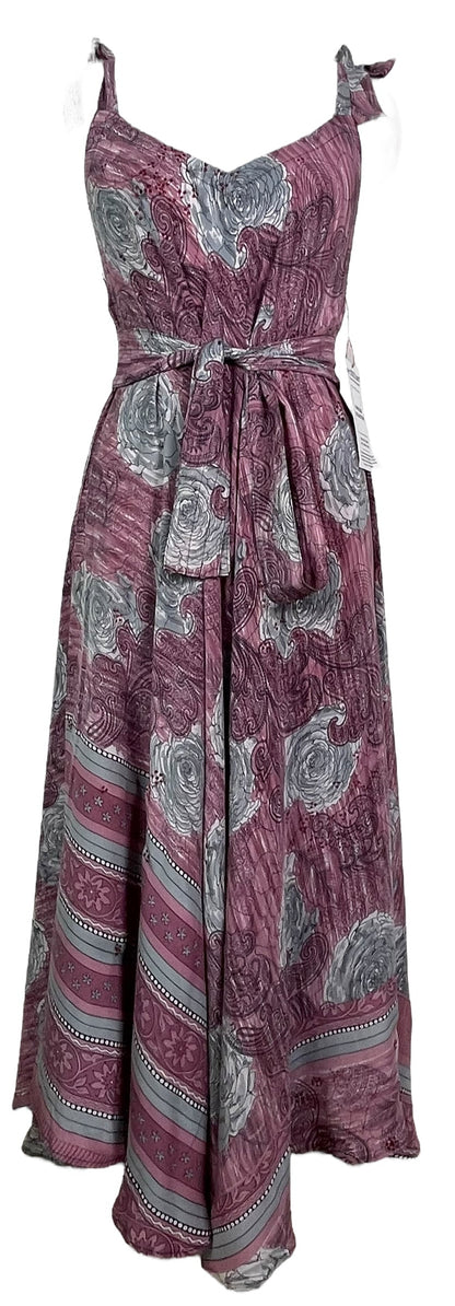 Robe longue en pure soie PRC7760 Avatar avec ceinture