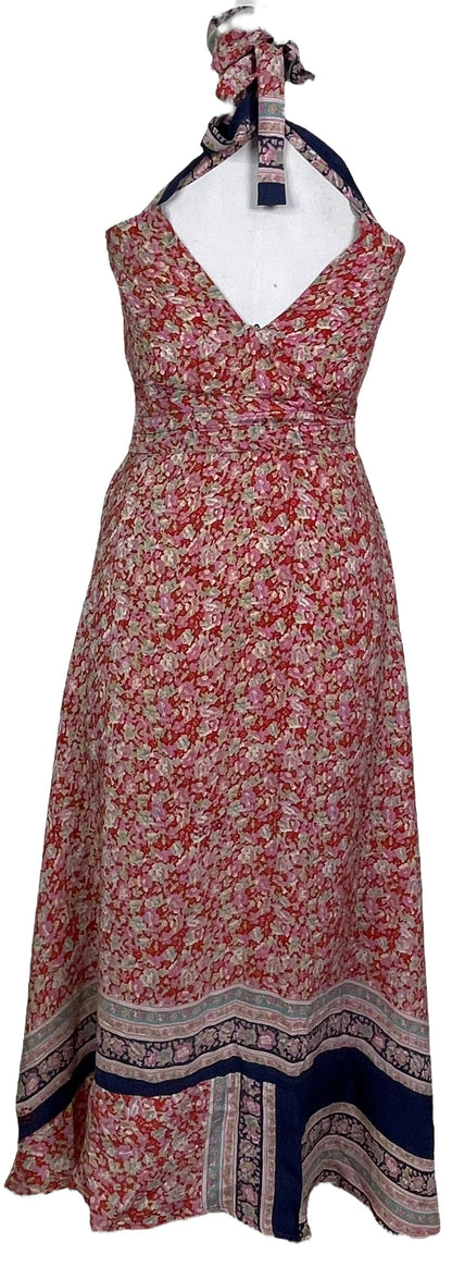 Robe longue Avatar en pure soie avec ceinture PRC7677