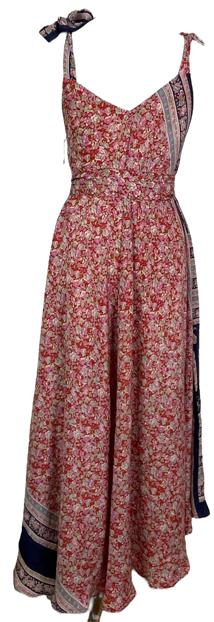 Robe longue Avatar en pure soie avec ceinture PRC7677