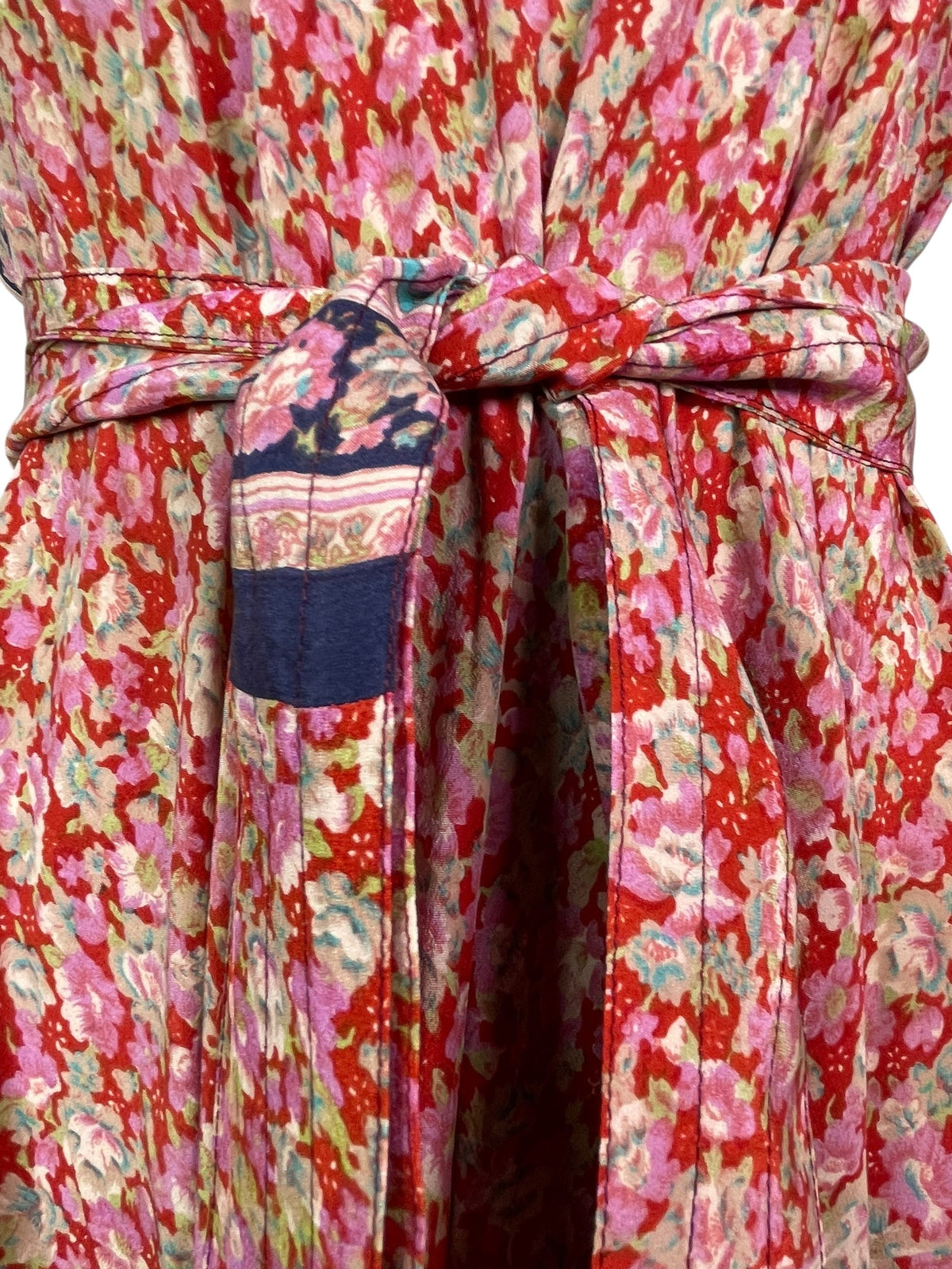 Robe longue Avatar en pure soie avec ceinture PRC7677
