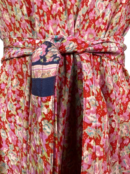 Robe longue Avatar en pure soie avec ceinture PRC7677