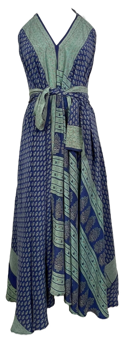 Robe longue en pure soie Avatar PRC7687 avec ceinture