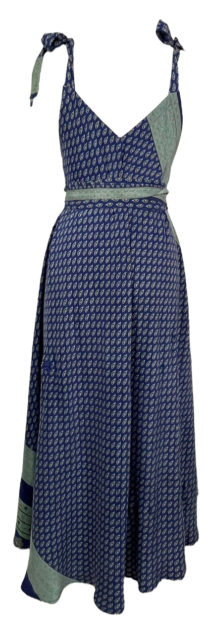 Robe longue en pure soie Avatar PRC7687 avec ceinture
