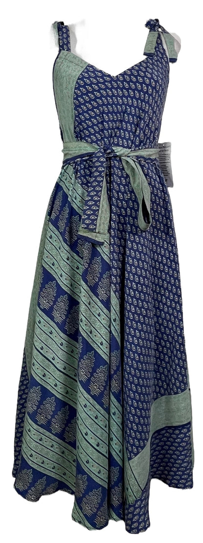 Robe longue en pure soie Avatar PRC7687 avec ceinture