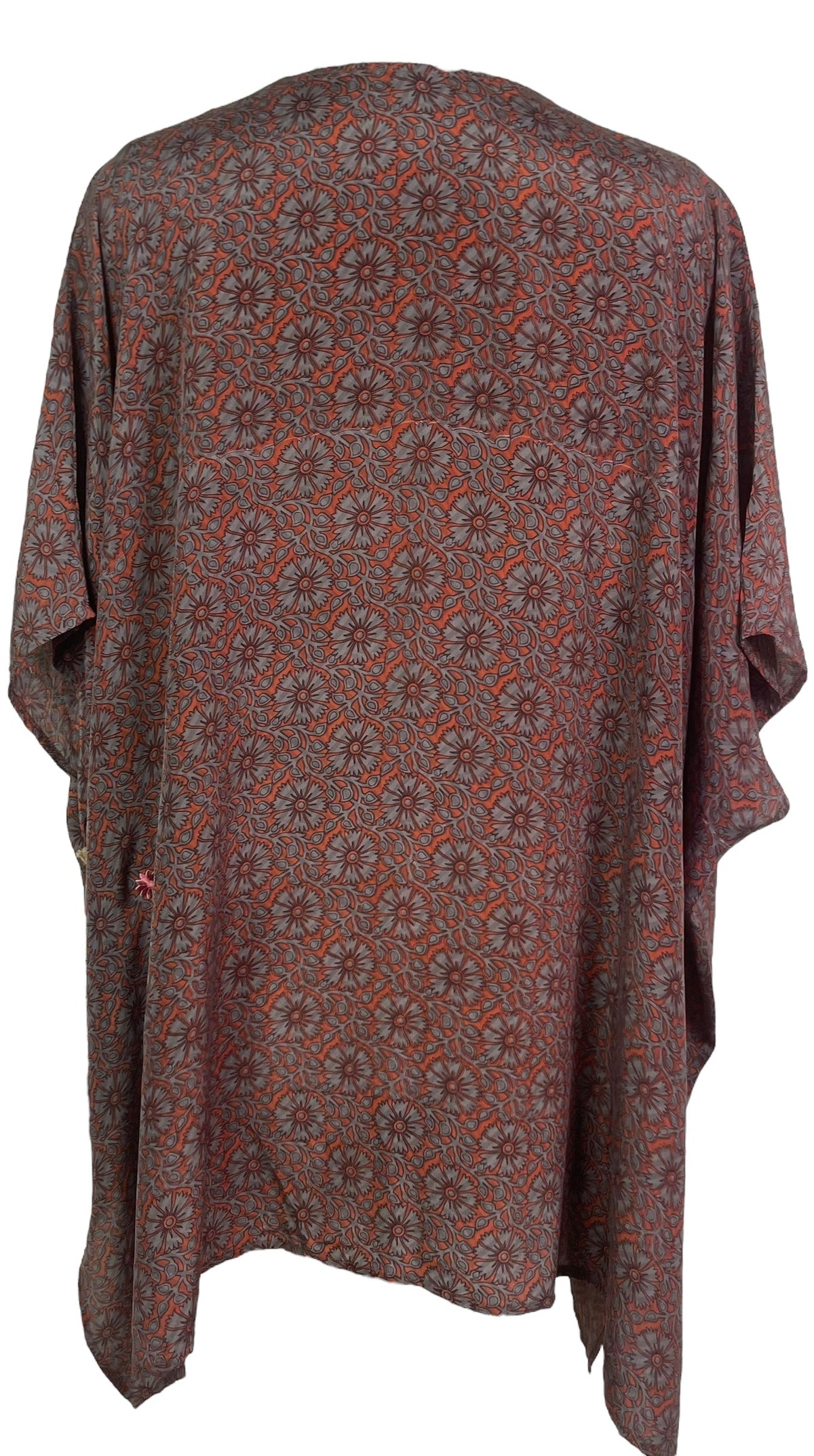Tunique courte PRC7702 Kaftan en pure soie avec fentes