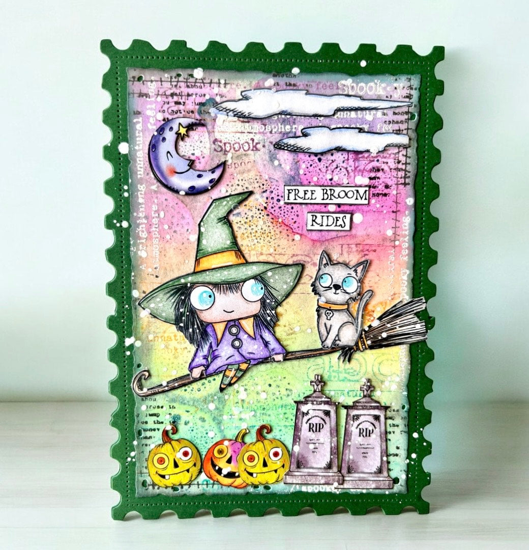 AALL and Create - Set de tampons A7 - Promenades gratuites à balai