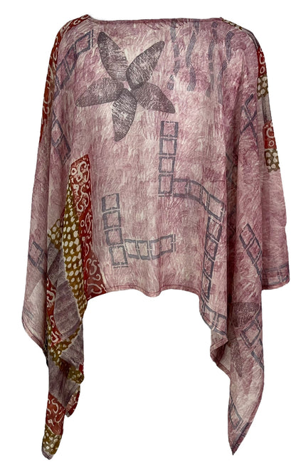 PRG7049 Sheer Avatar Pure Silk Capelet Poncho