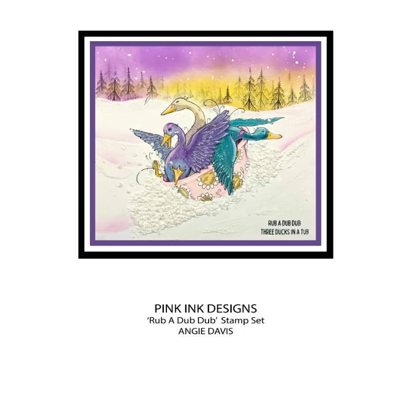 Pink Ink Designs Rub A Dub Dub Lot de tampons transparents 6 x 8 po