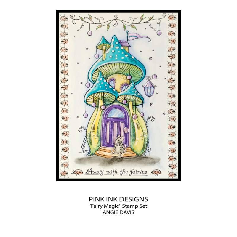 Pink Ink Designs Fairy Magic Lot de tampons transparents 6 x 8 po