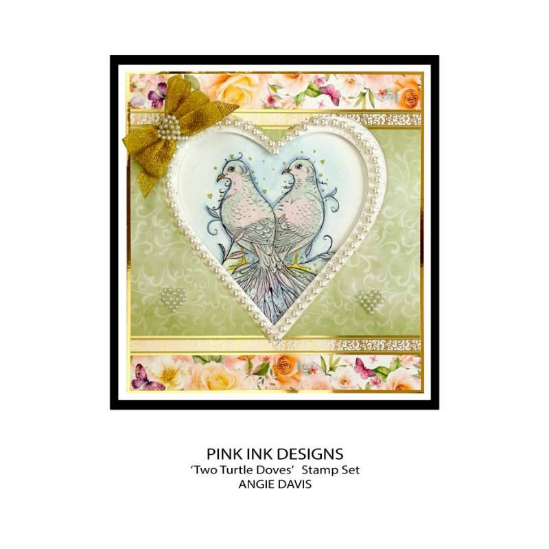 Pink Ink Designs "Two Turtle Doves" - Lot de Tampons Transparents 15,24 x 20,32 cm