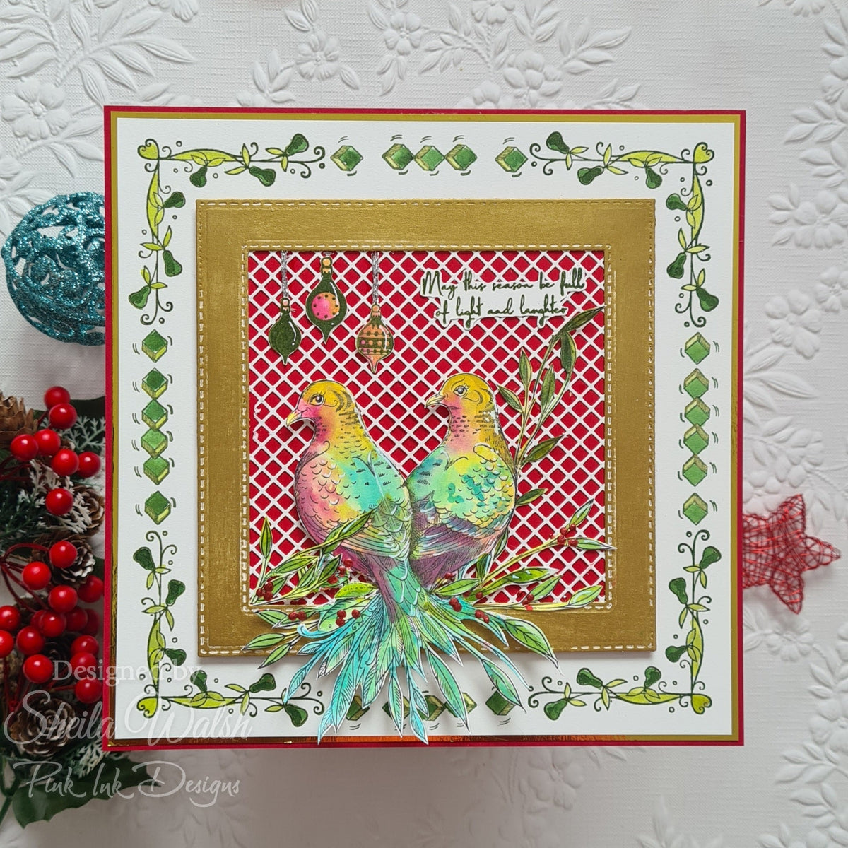 Pink Ink Designs "Two Turtle Doves" - Lot de Tampons Transparents 15,24 x 20,32 cm