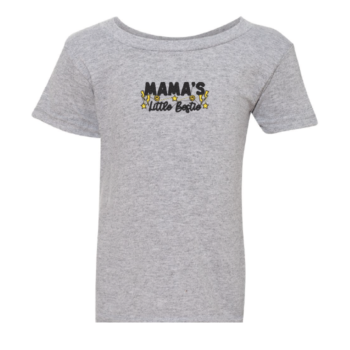 Embroidered "Mama's Little Bestie" T-shirt for toddlers