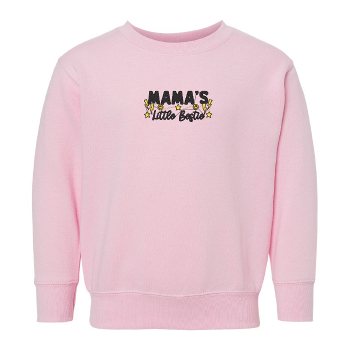 Crewneck "Mama's Little Bestie" embroidered for toddlers