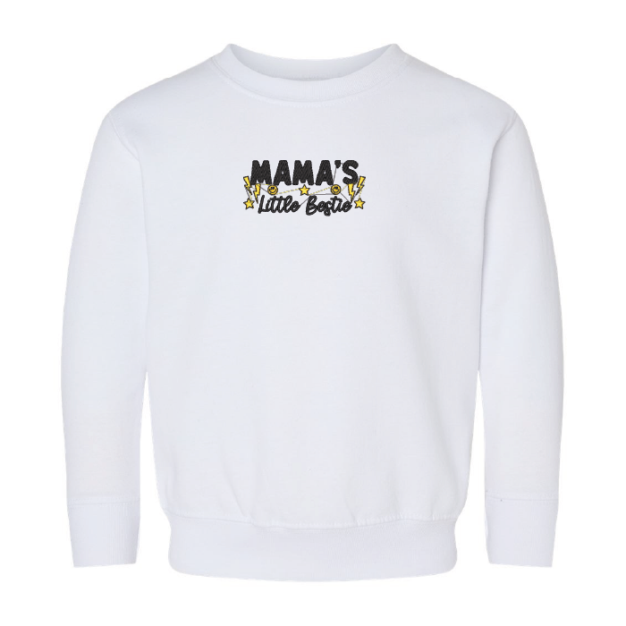 Crewneck "Mama's Little Bestie" embroidered for toddlers