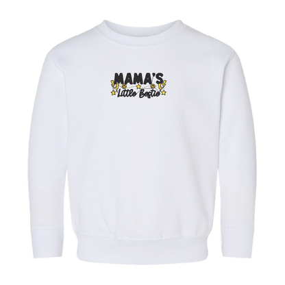 Crewneck "Mama's Little Bestie" embroidered for toddlers