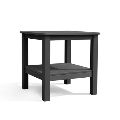 Table d'appoint d'extérieur en polymère avec étagère