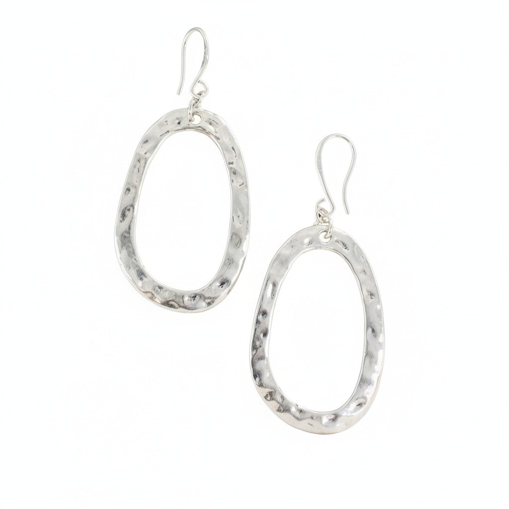 Oval Earrings In Silver Plate