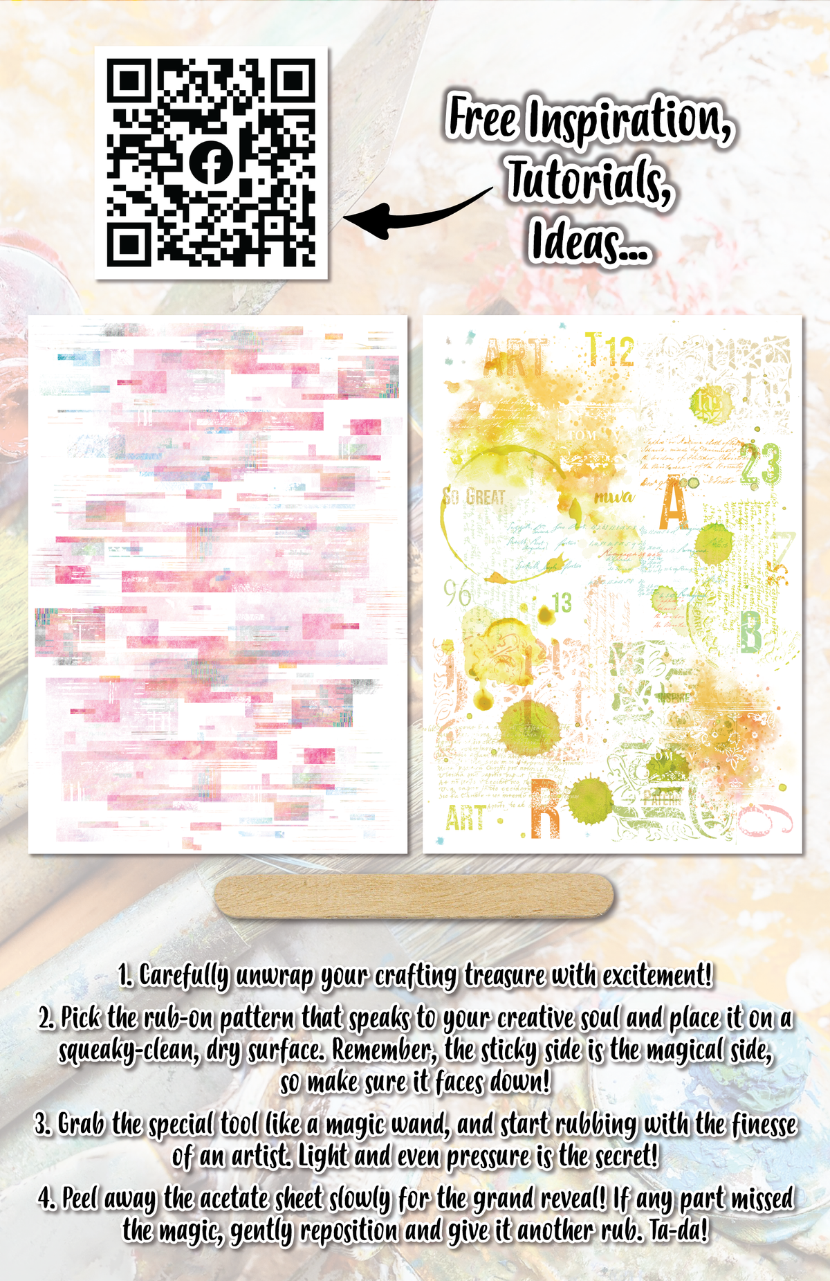 AALL and Create Rub-Ons - Rose vif et jaune