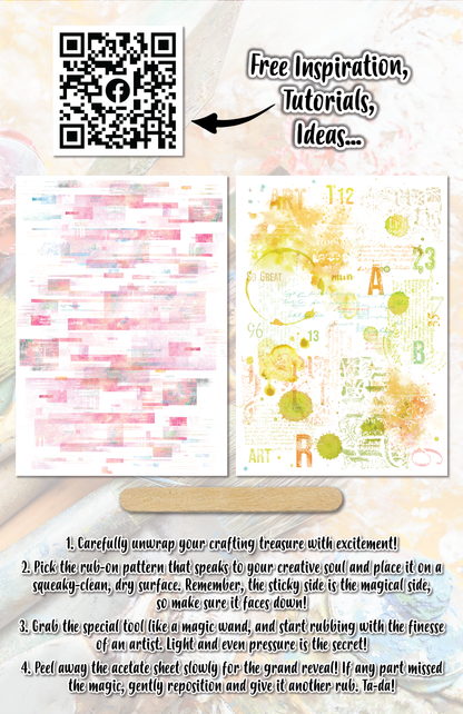 AALL and Create Rub-Ons - Rose vif et jaune