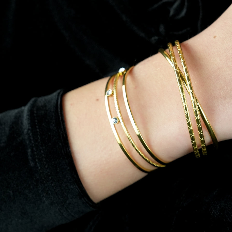 LADARIA 'Trio of Cuffs' Bracelet with Zirconia Highlights
