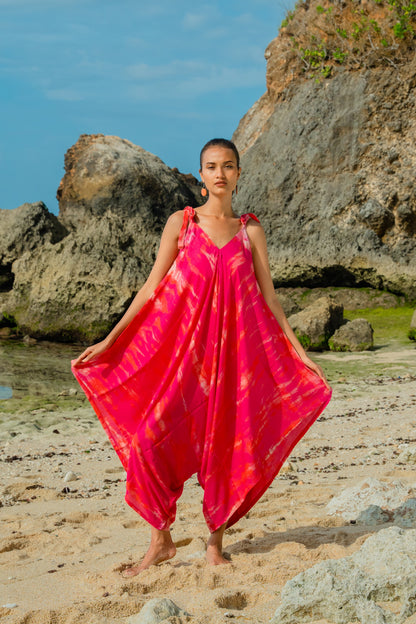 Bone Tie Dye Romper - Pink