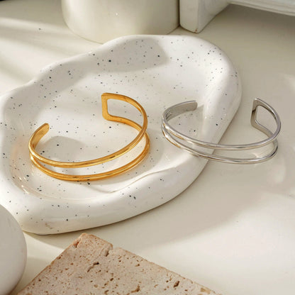ROSARA Gold : Bracelet double rang chic et minimaliste