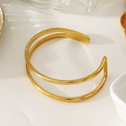 ROSARA Gold : Bracelet double rang chic et minimaliste