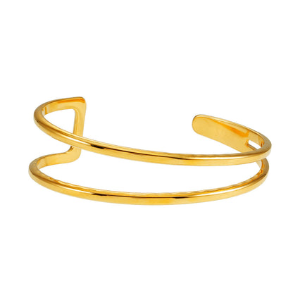 ROSARA Gold : Bracelet double rang chic et minimaliste