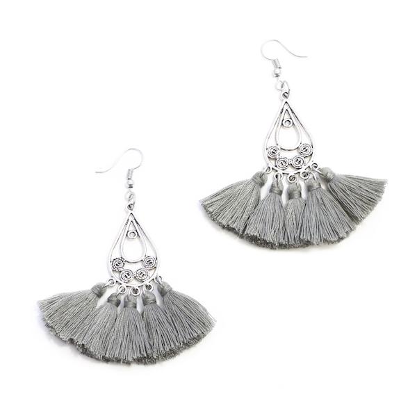Tear Drop Tassel Earrings