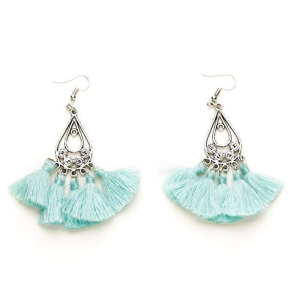Tear Drop Tassel Earrings