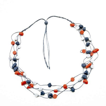 Collier pépites et disques de résine