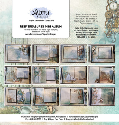 3Quarter Designs Kit de base mini album Reef Treasures