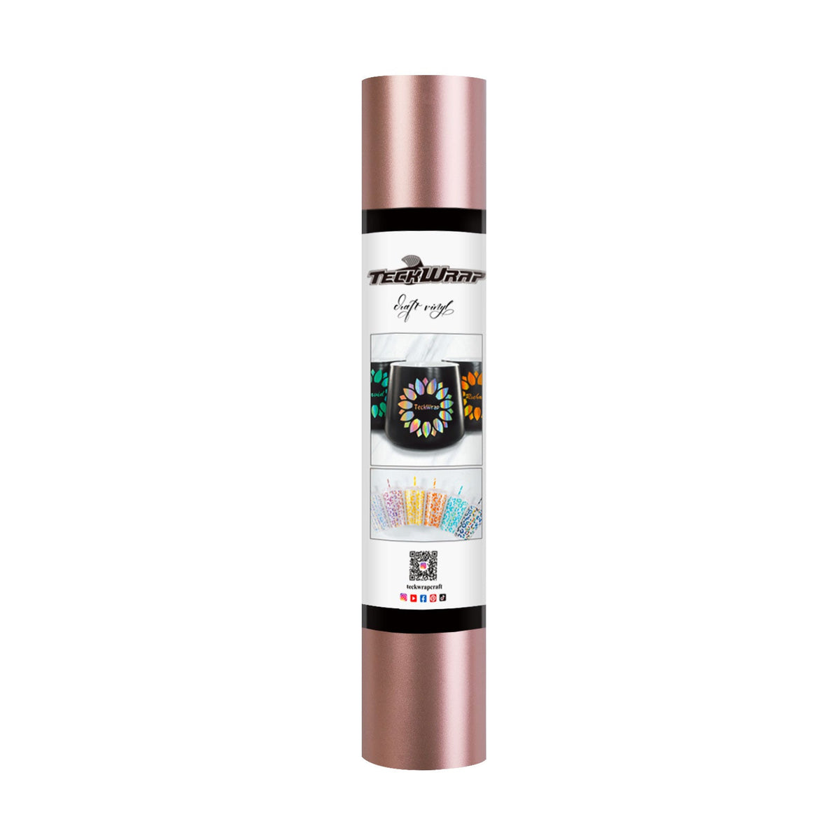 Vinyle Chrome Satiné Métallique TeckWrap Craft - Or Rose | Idéal pour les autocollants muraux, la signalisation, les graphiques automobiles et plus encore !