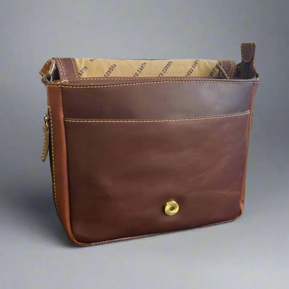 Sac Organiseur Horizontal en Cuir Pleine Fleur Rugged Earth