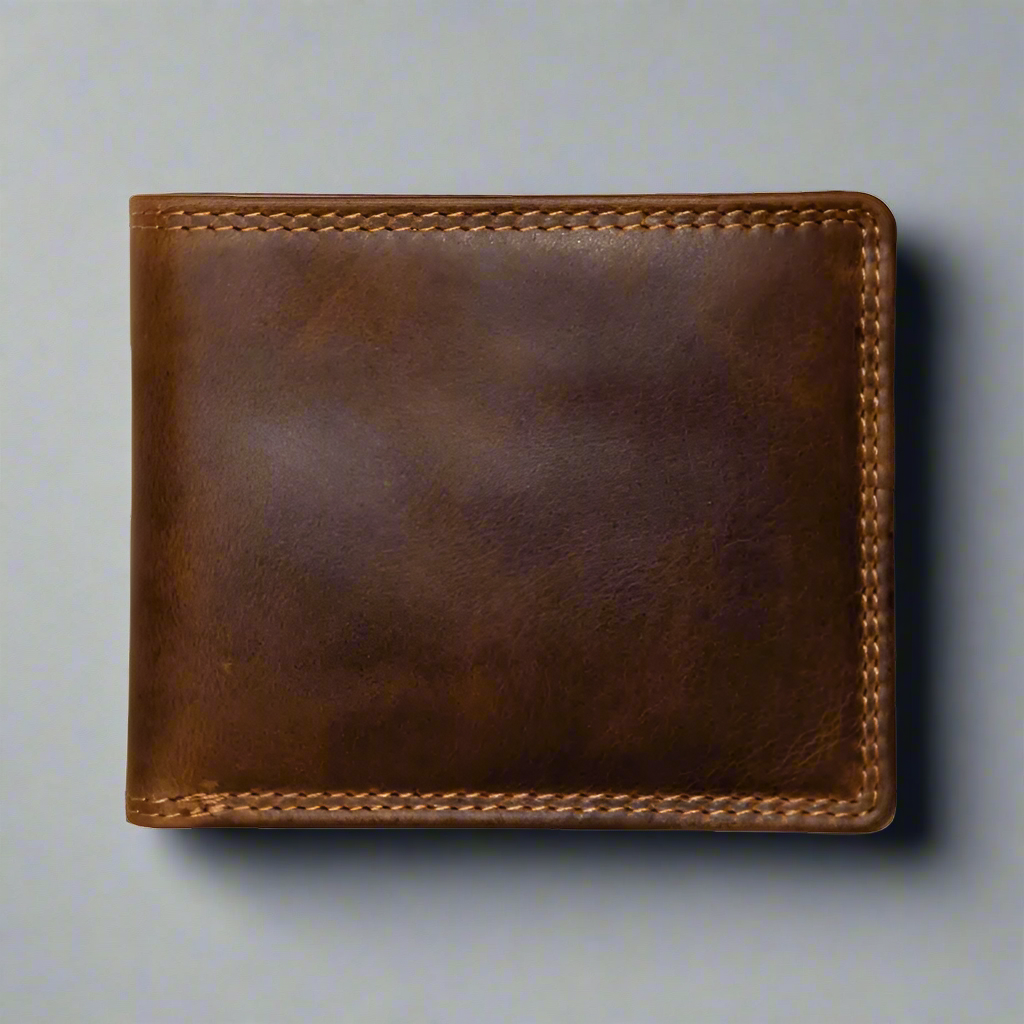 Portefeuille en cuir à deux volets Rugged Earth pour homme