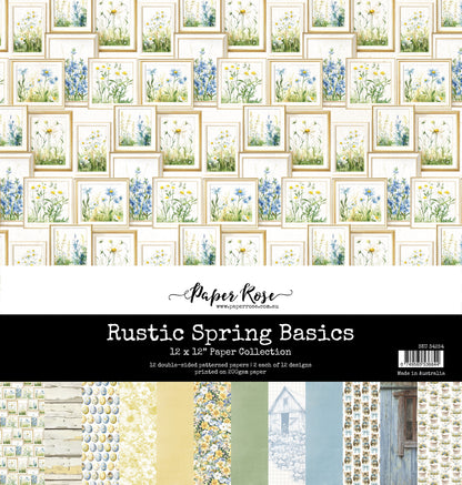 Collection de papiers "Basiques rustiques de printemps" 30x30 cm 34254