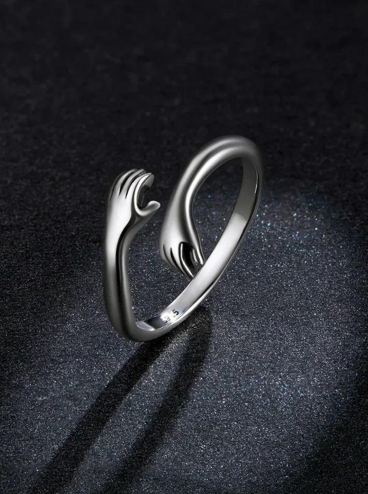 Bague Étreinte en Argent Sterling (Ajustable)