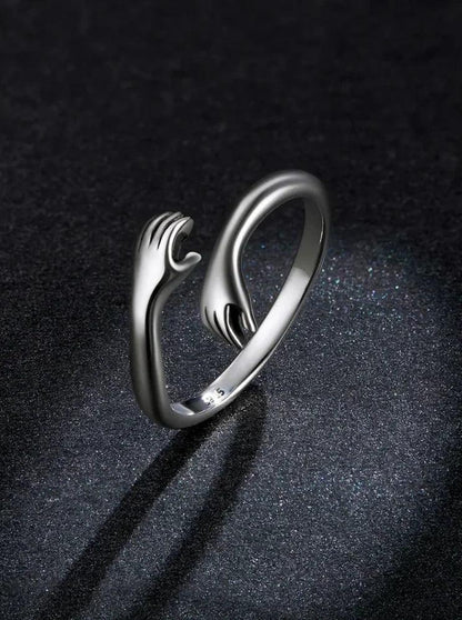 Bague Étreinte en Argent Sterling (Ajustable)