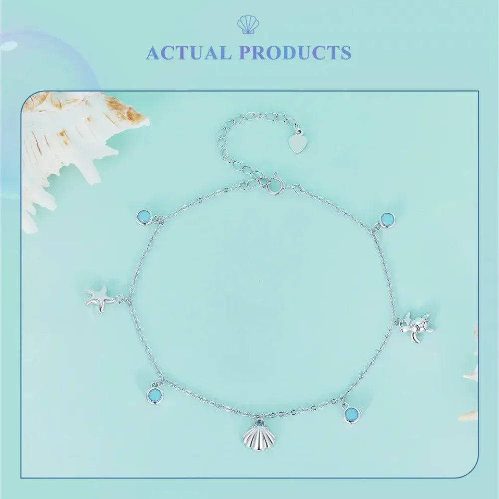 Le jonc de cheville Tropical Opal Sea Star & Shell