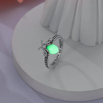 925 Sterling Silver Luminous Firefly Ring