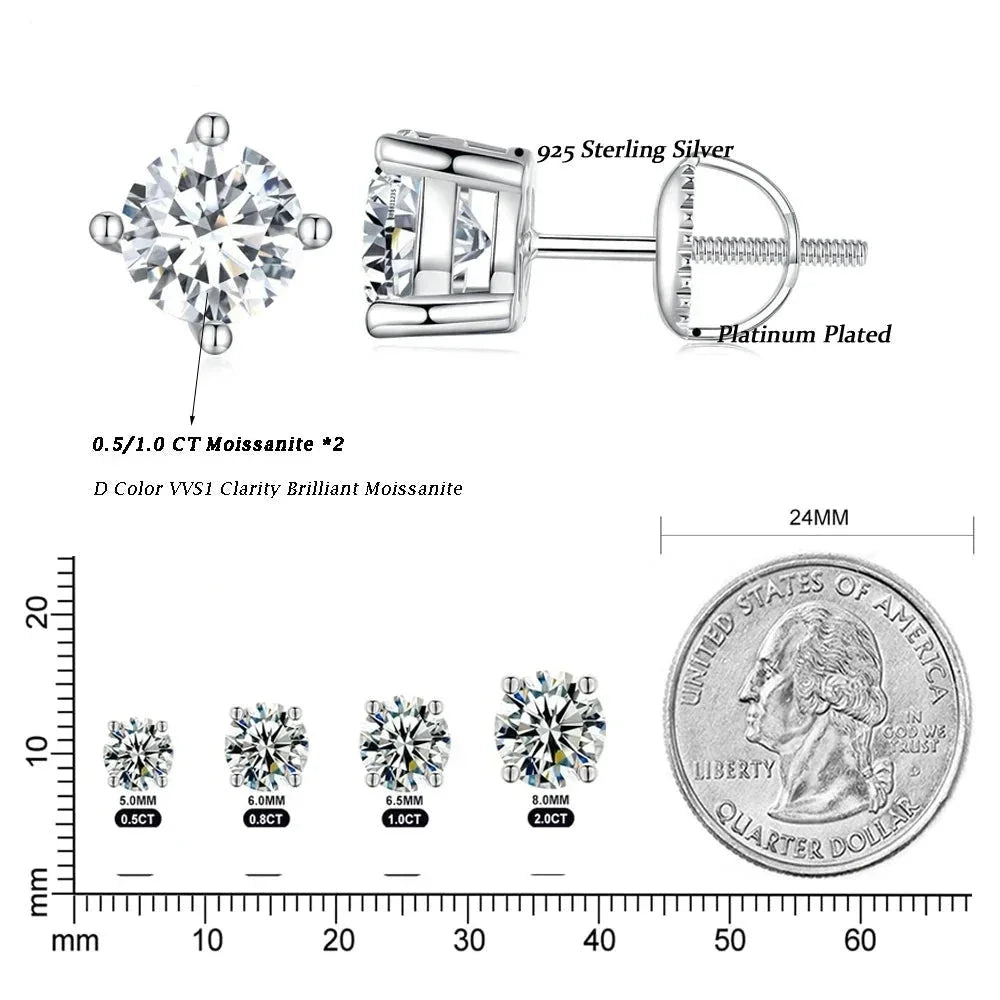 Breathtaking Moissanite Heart Stud Earrings | 925 Sterling Silver