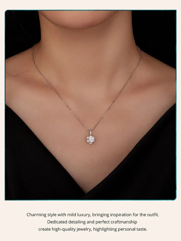Petal Perfection 1ct Moissanite Sterling Silver Pendant Necklace