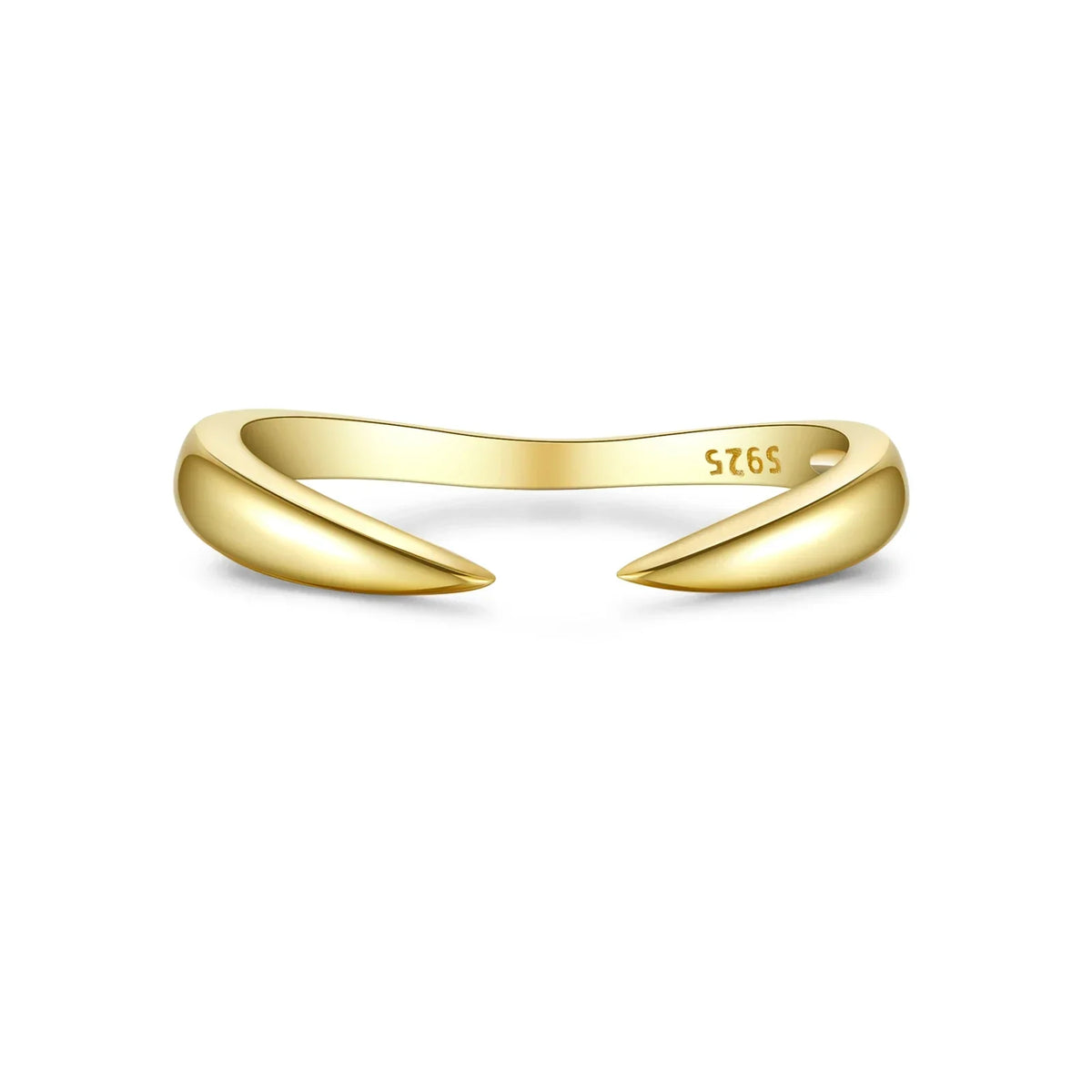 Bague ouverte Talon en argent sterling 925 doré