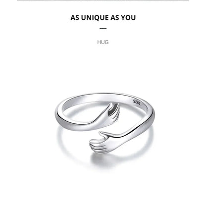 Bague Étreinte en Argent Sterling (Ajustable)