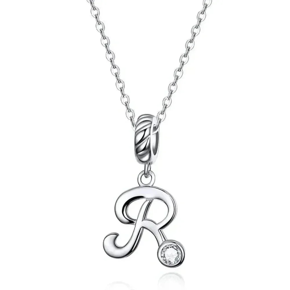 Collier classique avec initiale en argent sterling 925